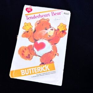 Uncut 1983 Care Bear Tenderheart Bear Butterick Pattern 6227 Factory Folded New